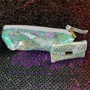 Holographic Speckled Makeup Pouch & Nail Clipper Holder Set For Sale!!